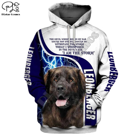unisex Mens Leonberger Dog 3d print hoodies zipper autumn long sleeve Sweatshirts women pullover tracksuit hood spring outwear