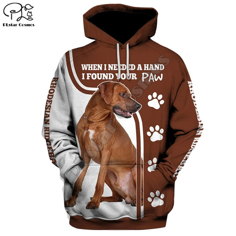 Mens Rhodesian ridgeback Funny Dogs 3d print hoodies autumn long sleeve Sweatshirts women pullover tracksuit hood hoody outwear