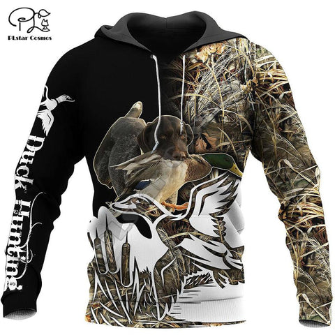 PLstar Cosmos Duck Hunting Animal Hunter Camo Tattoo Dog Tracksuit Pullover Streetwear 3DPrint Zip/Hoodies/Sweatshirts/Jacket 12