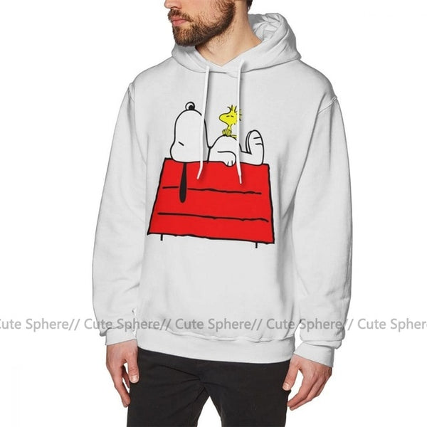 White Dog Hoodie Chill Out Hoodies XXL Long Sleeve Pullover Hoodie Autumn Blue Male Stylish Cotton Loose Hoodies